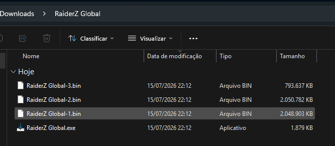 Confirma que los cuatro archivos estén juntos.