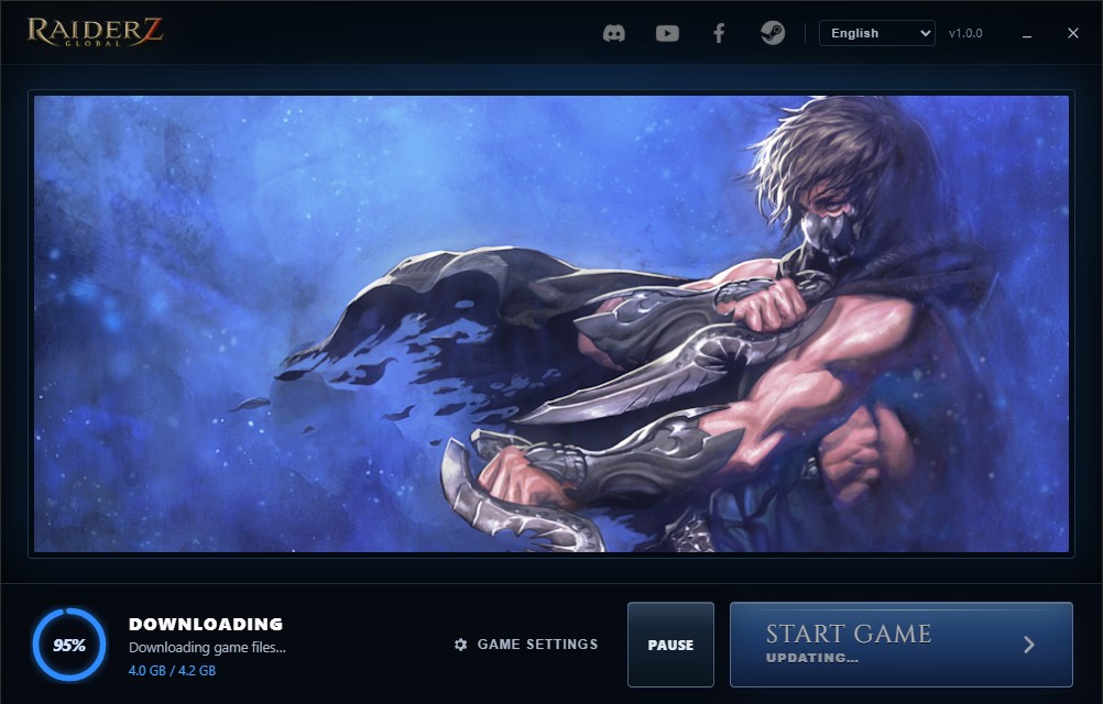 RaiderZ Legend 런처 화면